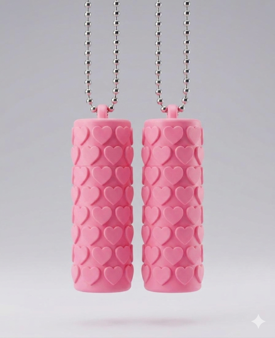 Capa Rígida Porta-Batom e Mini Organizador Cute Hearts