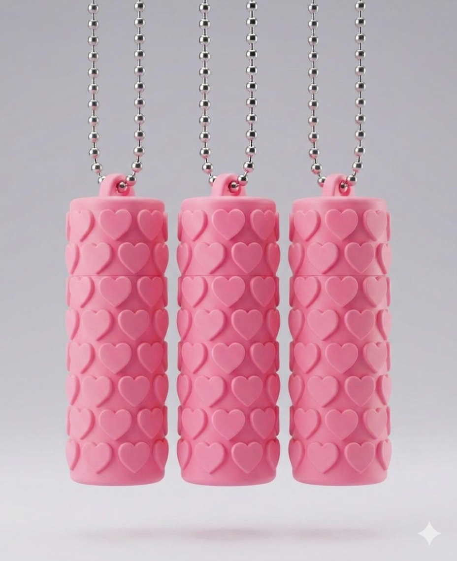 Capa Rígida Porta-Batom e Mini Organizador Cute Hearts