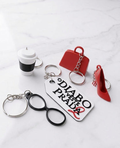 Unidade ou Conjunto de Porta-chaves O Diabo Veste Prada – Uma Peça ou Pack de 5 Unidades