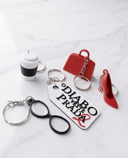Unidade ou Conjunto de Porta-chaves O Diabo Veste Prada – Uma Peça ou Pack de 5 Unidades