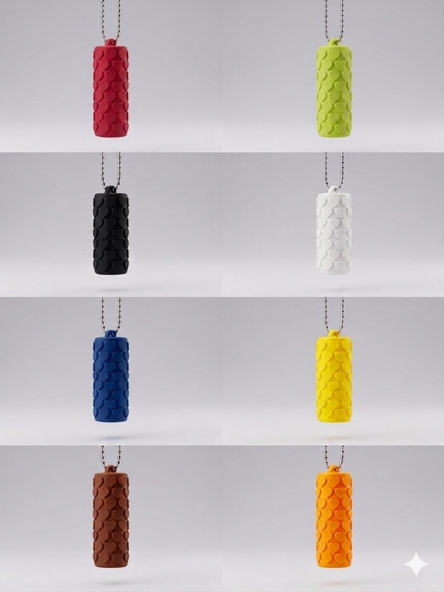 Varias cores com correntinha de bolinha, porta batom, porta chaves